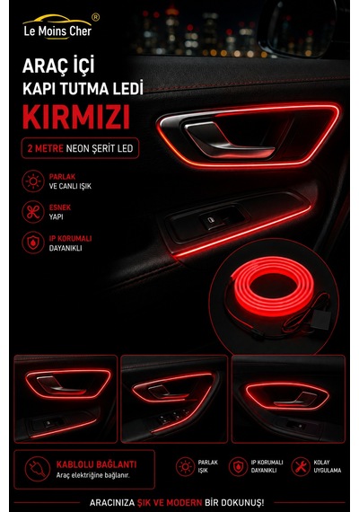 Ds Ds 7 Crossback Rivoli Araç İçi Torpido Ledi Kırmızı 2 Metre Neon Ip Şerit Led