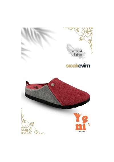 Sermoda Kadın Ev Terliği Poli Taban Hafif Tabanlı Sıcak Tutan Ev Terliği Kırmızı Gri Sermoda Kadın Ev Terliği Poli Taban Hafif Tabanlı Sıcak Tutan Ev Terliği Kırmızı Gri