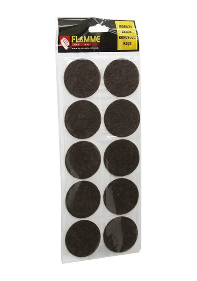 Flamme-0077 Mobilya Keçesi 45mm 10 Adet Yuvarlak Zemin Koruyucu Yapışkanlı Montaj - 25'li Paket Diğer