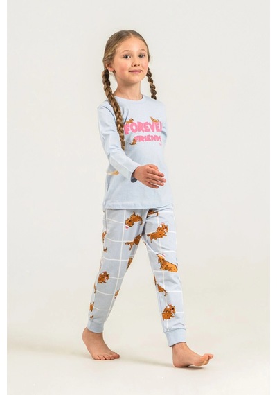 Rolypoly Rp3907c Kız Çocuk Uzun Kol Pijama Takım Mavi