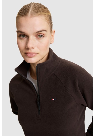 U.S. Polo Assn. Kadın Koyu Kahverengi Yarım Fermuarlı Sweatshirt 50329013-vr084