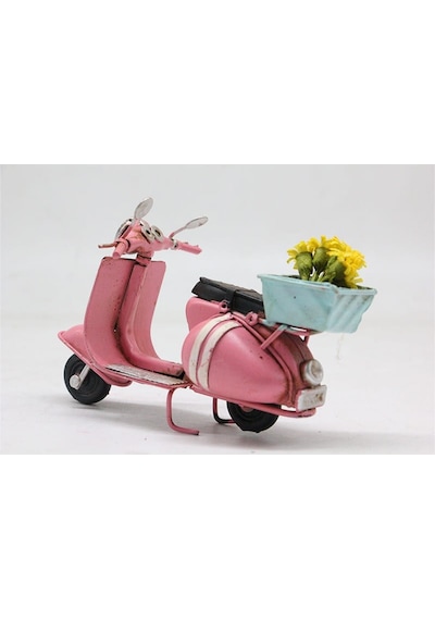 Çiçekli Dekoratif Metal Scooter