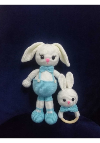 Amigurumi Tombul Tavşan Ve Çıngırak Ikili Set