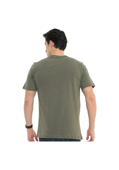 Raru Erkek %100 Pamuk T-Shirt Gravıs Haki (541475197) Çok Renkli