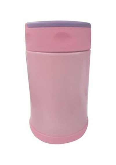 500 Ml Çelik Termos, Pembe-mor Renk Ve Çelik Kaşık İle Modern 01