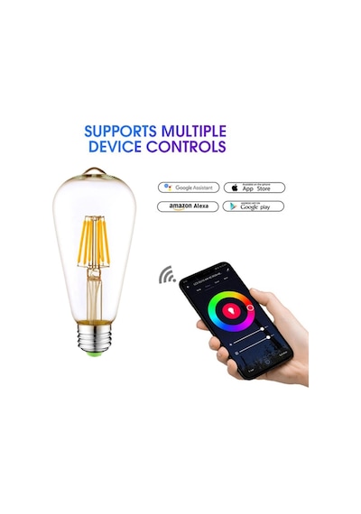 Bix SL-03 6W E27 Daylight A+ Uzaktan Kontrol ve Zaman Ayarlı 600lm Akıllı Ampül