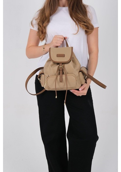 Silver Polo Sp1207 Kadın Sırt Çantası Saten Vizon-camel