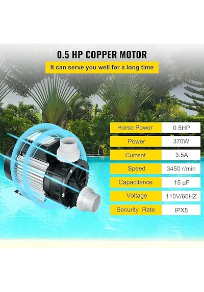 Hspa-370 0.5 Hp Monofaze 220v Yüzme , Spa Ve Süs Havuz Pompası