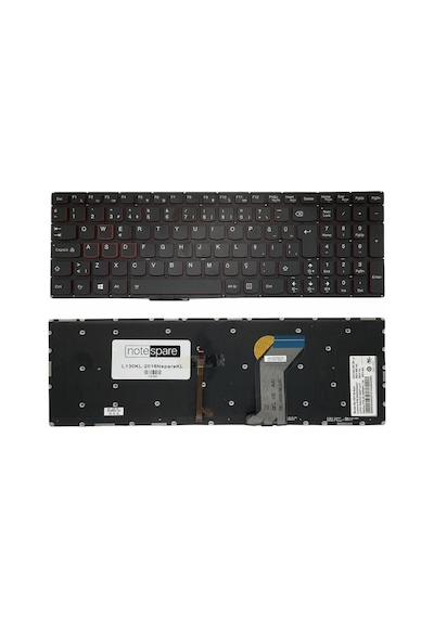 Lenovo İle Uyumlu Ideapad 80kv, 80nv, 80nw, 80nyi Notebook Klavye Işıklı Siyah Tr