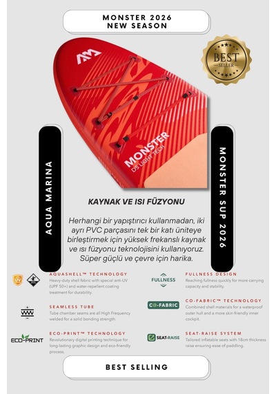 Aqua Marina Monster 2026 Yeni Seri Şişme Isup Stand-up Paddle Board 366cm