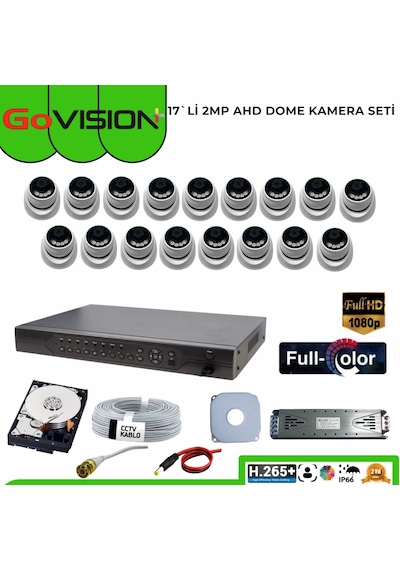 17 Li 2mp Full Color 3.6mm Lens 1080p Fullhd Warmled Ahd 32 Kanal Dome Set