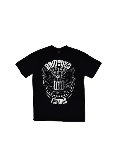 Stoned&Fame Unisex Siyah Ramones Baskılı T-shirt SIYAH