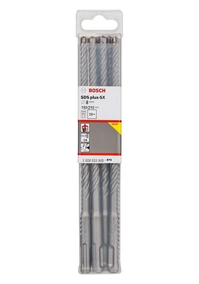 Bosch SDS-Plus 5X Kırıcı Delici Matkap Ucu 8x210 mm 10'lu Paket - 2608833900