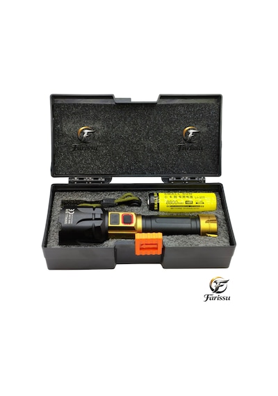Small Sun Sm-t288 50w 5000 Lümen Dijital Ekranlı Şarjlı El Feneri - 8800mah Pil Siyah