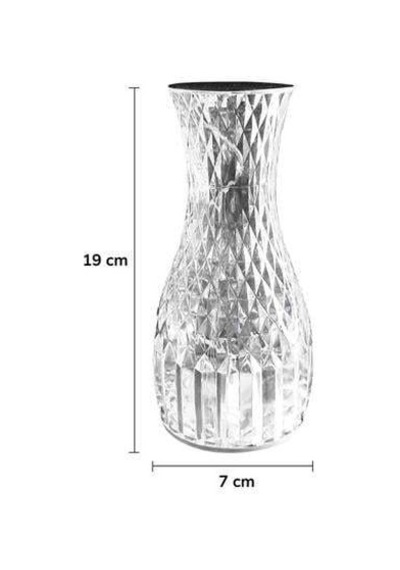Sürahi Model Usb Şarjlı Kumandalı 16 Farklı Işık Modlu Masa Üstü Kristal Akrilik Lamba Led Beyaz - Sarı