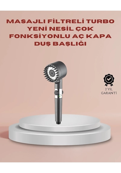 Ers- Filtreli Masaj Özellikli Duş Başlığı Aç Kapa Tuşlu