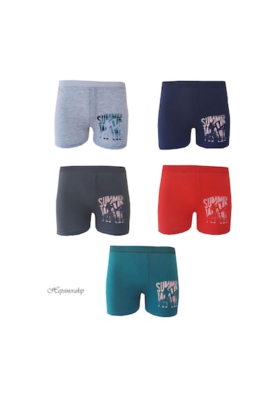 Hepsine Rakip 5li Erkek Çocuk Boxer Renkli Desenli Eğlenceli Rahat Çok Renkli