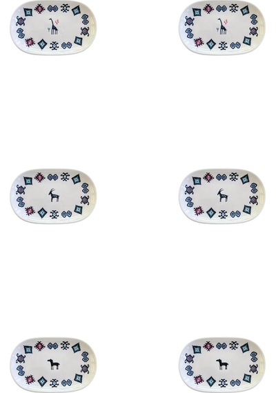 Porser Porselen Hitit Oval Kayık Tabak Takımı 20x13cm 6 Parça Tvl6okyprs1229 Çok Renkli