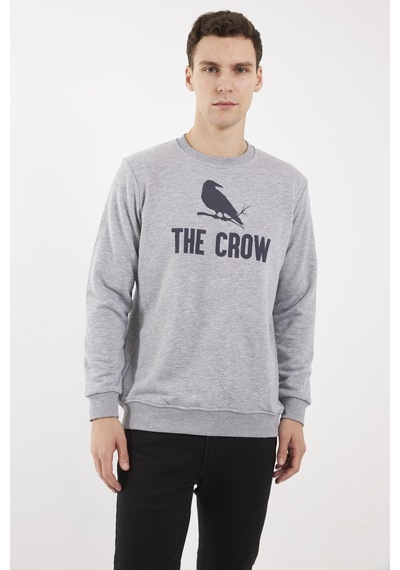 The Crow Zoom Füme O-yaka Sweatshırt Füme