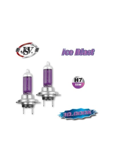 Jsv H7 Halojen Ampul 12v 55w 30000k Far Ampulü Ice Blast 2 Adetli Set Deli Mavi 040017