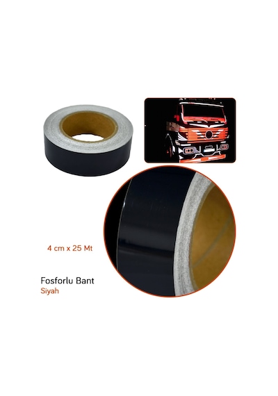 Carub Fosforlu Bant 4 Cm X 25 Mt Siyah Br2405307