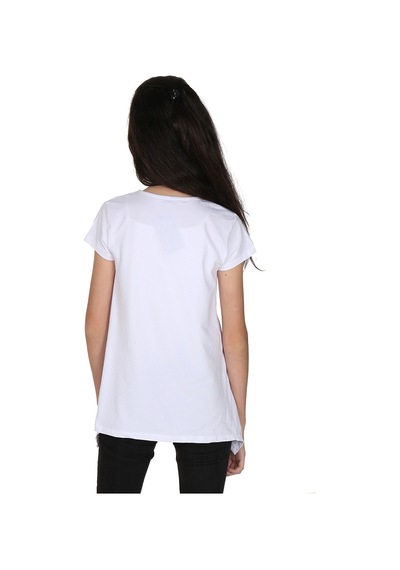 Toontoy Kids Toontoy Kız Çocuk Parfüm Nakışlı T-shirt Beyaz