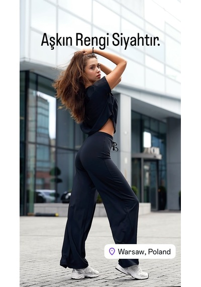 Lismina Siyah Yoga Tayt Pantolonu Siyah