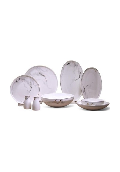 Maxx Doria Sky Marble 12 Kişilik 58 Parça Yemek Takımı Pa2073 Beyaz