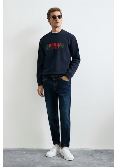 Lufian Fınn Erkek Sweatshirt Lacivert Lacivert 112030202100200