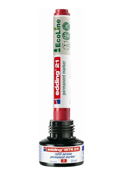 Edding 21 Ecoline Permanent Markör, 4'lü Set, Karışık Renkler, Yuvarlak Uç, Yeniden Doldurulabilir Genel