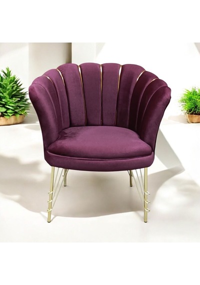 Bordo Kumaş Gümüş Metal Ayak - Balkon Ofis Bekleme Çay Seti Koltuk Takımı Bordo