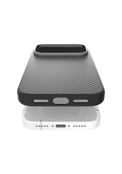 Apple Uyumlu iPhone 17 Pro Kılıf M-safe Şarjlı 600d Metal Kamera Çerçeveli Raptic Aramid Fiber Serisi Kapak Siyah