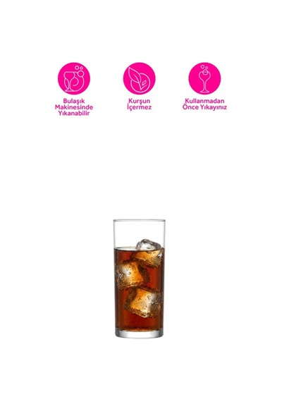 Lav Glory Cam Meşrubat Bardağı 6'lı 300 ml (Limonata Bardağı )