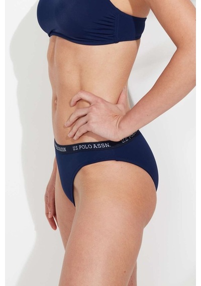 U.S. Polo Assn. Kadın Lacivert Kalın Kenarlı Lastikli Bikini Alt 21511