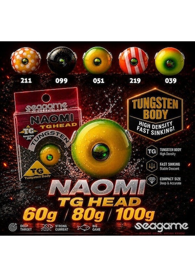 Seagame Naomı Tg Head 60g Tai Ruber Slider 219 Orange Stripe White
