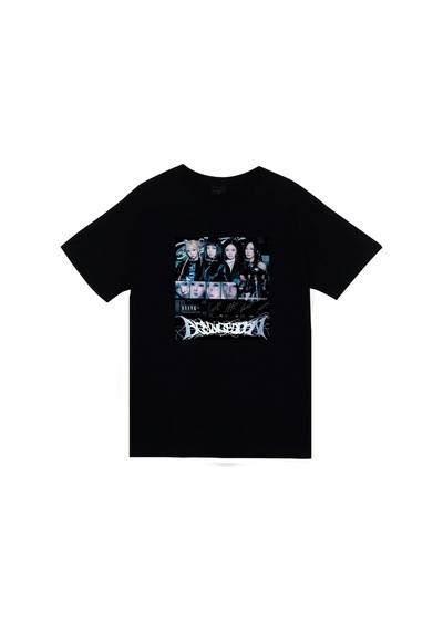 Stoned&Fame Aespa Müzik Grubu K-pop Baskılı Unisex %100 Pamuk Siyah T-shirt SIYAH