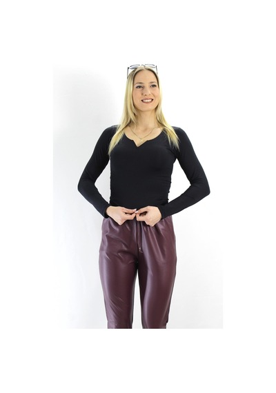 Rouge Basıc Mikro Armut Yaka Body Siyah