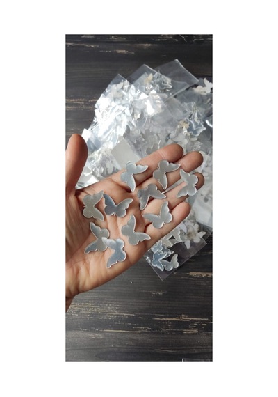 Gümüş Kelebek Mini Boy 3 Cm 10 Adet