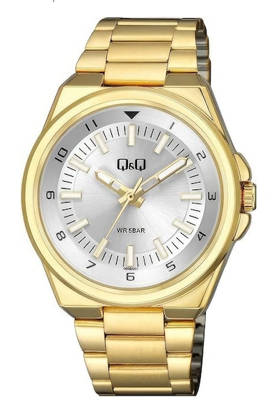 Q&q Saatler Erkek Kol Saati Qz68j001y - Analog Ekran, Paslanmaz Çelik Kayış Sarı