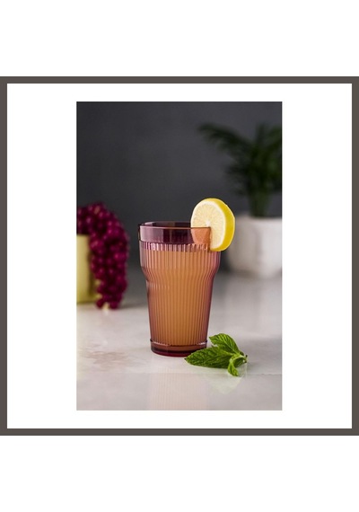 Bezos Akrilik Mürdüm Tekli Uzun Bardak & Su Meşrubat Bardağı 400 Ml Cam Değildir Nxrlvng