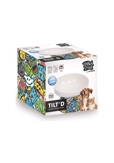 M-pets Urban Style Seramik Kedi Mama Ve Su Kabı Color Mix 250 Ml 12x12,5x9,5 Cm 244-51022.02
