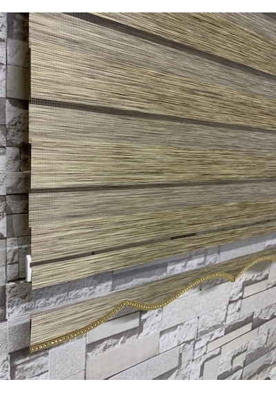 Bambu Açık Kahve Renk Zebra Perde (Etekli)