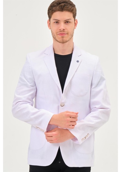 C9059 Dewberry Erkek Ceket-kar Beyaz