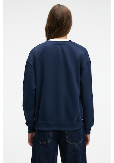 Grimelange ARINEL Kadın V Yaka Regular Fit Lacivert Sweatshirt