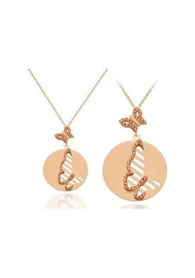 Diamond Line-Gülaylar - Pembe Altın 14 Ayar Kelebek Kolye N11.25006