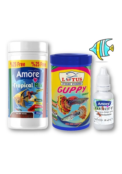 Lepistes-melek-plati-moli Balık Yemi 125ml, Guppy 100ml, Vit