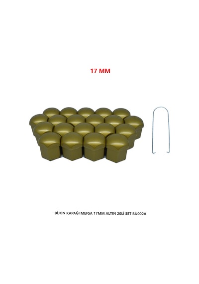 Bijon Kapağı Düz 17 Mm Altın 20 Li Set