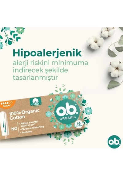 O.B Organic Tampon Super 16'lı