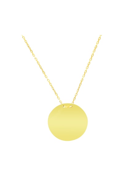 Tesbihane Basic Model Gold Renk Kişiye Özel İsim/harf Yazılı 925 Ayar Gümüş Kadın Kolye