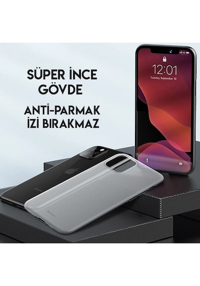 Baseus Wing Case İphone 11 Pro 5.8 Ultra İnce Lux Mat Şeffaf Kılıf- 5775 Mh-hs0051-3868
